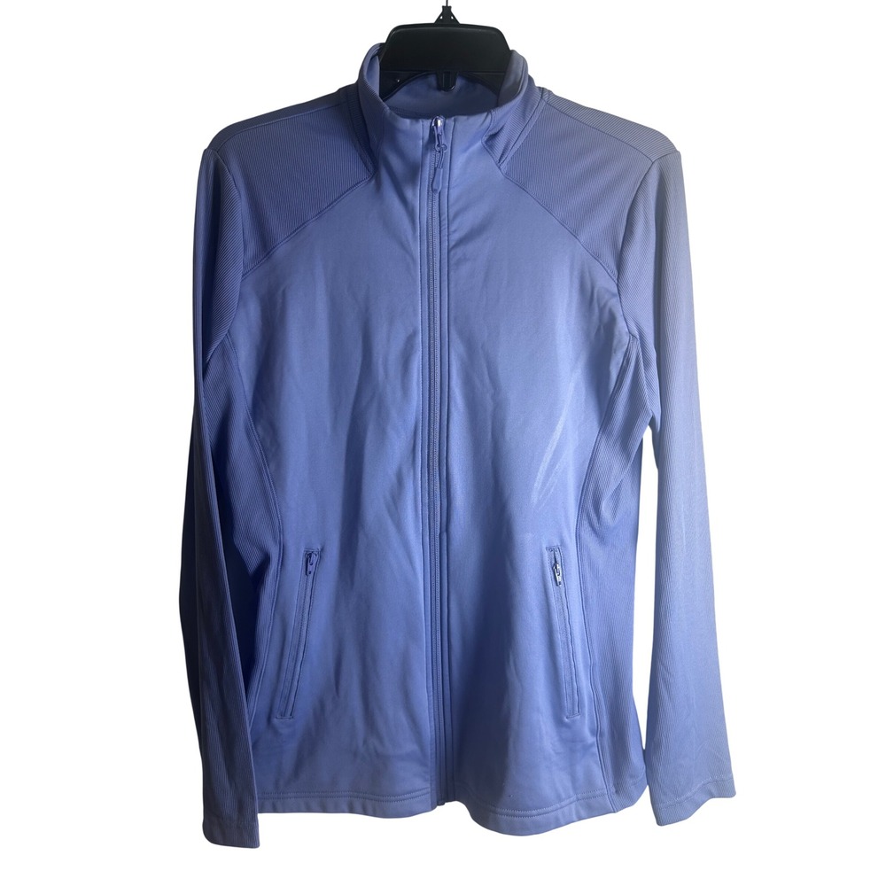 32 Degrees Cool Track Jacket M Purple Ribbed Full Zip Active Women